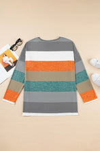 Load image into Gallery viewer, Green Plus Size Colorblock Pullover Top