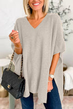 Load image into Gallery viewer, Slit V-Neck Half Sleeve Knit Top