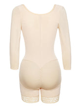 Load image into Gallery viewer, Full Size Zip Up Lace Detail Long Sleeve Shapewear