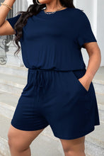 Load image into Gallery viewer, Plus Size Drawstring Waist Romper with Pockets