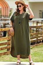 Load image into Gallery viewer, Plus Size V-Neck Short Sleeve Maxi Dress