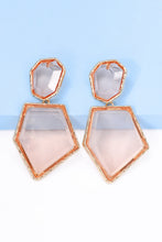 Load image into Gallery viewer, Geometrical Shape Zinc Alloy Frame Resin Dangle Earrings