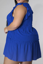 Load image into Gallery viewer, Plus Size V-Neck Frill Trim Mini Dress