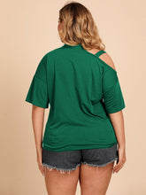 Load image into Gallery viewer, Plus Size Tied Cold-Shoulder Tee Shirt