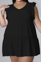 Load image into Gallery viewer, Plus Size V-Neck Frill Trim Mini Dress