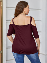 Load image into Gallery viewer, Plus Size V-Neck Cold-Shoulder Blouse