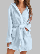 Load image into Gallery viewer, Tie Waist Hooded Robe