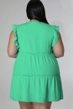 Load image into Gallery viewer, Plus Size V-Neck Frill Trim Mini Dress