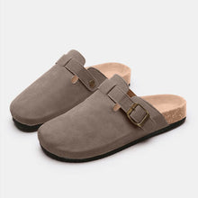 Load image into Gallery viewer, Suede Closed Toe Buckle Slide