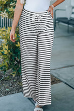 Load image into Gallery viewer, Striped Drawstring Waist Wide Leg Pants