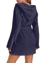Load image into Gallery viewer, Tie Waist Hooded Robe