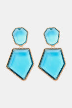 Load image into Gallery viewer, Geometrical Shape Zinc Alloy Frame Resin Dangle Earrings