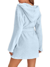 Load image into Gallery viewer, Tie Waist Hooded Robe
