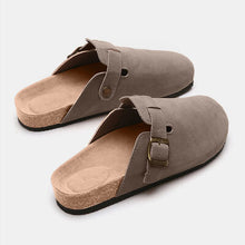 Load image into Gallery viewer, Suede Closed Toe Buckle Slide