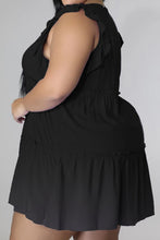 Load image into Gallery viewer, Plus Size V-Neck Frill Trim Mini Dress