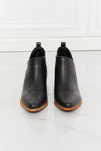 Load image into Gallery viewer, MMShoes Trust Yourself Embroidered Crossover Cowboy Bootie in Black