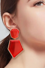 Load image into Gallery viewer, Geometrical Shape Zinc Alloy Frame Resin Dangle Earrings