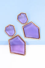 Load image into Gallery viewer, Geometrical Shape Zinc Alloy Frame Resin Dangle Earrings