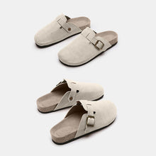 Load image into Gallery viewer, Suede Closed Toe Buckle Slide