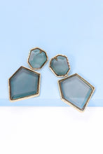 Load image into Gallery viewer, Geometrical Shape Zinc Alloy Frame Resin Dangle Earrings