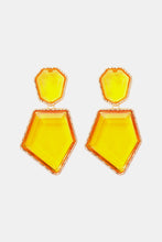 Load image into Gallery viewer, Geometrical Shape Zinc Alloy Frame Resin Dangle Earrings