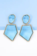 Load image into Gallery viewer, Geometrical Shape Zinc Alloy Frame Resin Dangle Earrings