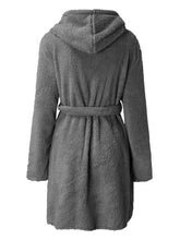 Load image into Gallery viewer, Tie Waist Hooded Robe