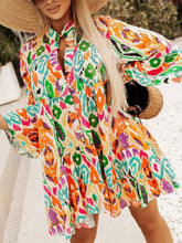 Load image into Gallery viewer, Printed Buttoned Long Sleeve Dress