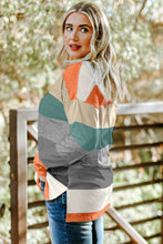 Load image into Gallery viewer, Green Plus Size Colorblock Pullover Top
