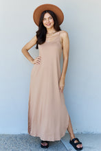 Load image into Gallery viewer, Ninexis Good Energy Full Size Cami Side Slit Maxi Dress in Camel
