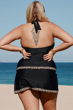 Load image into Gallery viewer, Plus Size Leopard Halter Neck Two-Piece Swimsuit
