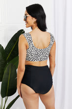 Load image into Gallery viewer, Marina West Swim Sanibel Crop Swim Top and Ruched Bottoms Set in Black
