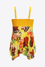 Load image into Gallery viewer, Plus Size Floral Two-Tone Asymmetrical Hem Two-Piece Swimsuit
