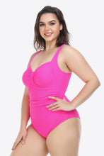 Load image into Gallery viewer, Plus Size Sleeveless Plunge One-Piece Swimsuit
