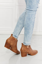 Load image into Gallery viewer, MMShoes Trust Yourself Embroidered Crossover Cowboy Bootie in Caramel
