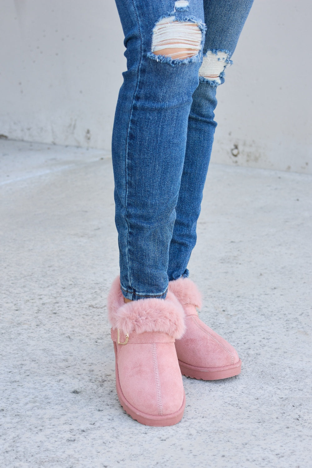 Forever Link Furry Chunky Thermal Ankle Boots