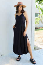 Load image into Gallery viewer, Ninexis Good Energy Full Size Cami Side Slit Maxi Dress in Black
