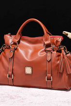 Load image into Gallery viewer, PU Leather Handbag with Tassels
