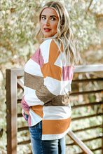 Load image into Gallery viewer, Plus Size Striped Slit Long Sleeve T-Shirt
