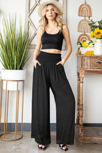 Load image into Gallery viewer, Smocked Waist Wide Leg Pants with Pockets
