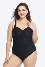 Load image into Gallery viewer, Plus Size Sleeveless Plunge One-Piece Swimsuit
