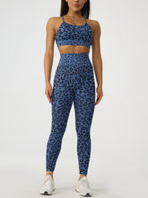 Load image into Gallery viewer, Leopard Crisscross Top and Leggings Active Set
