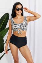 Load image into Gallery viewer, Marina West Swim Sanibel Crop Swim Top and Ruched Bottoms Set in Black
