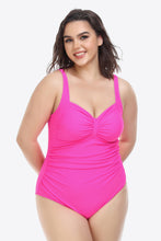 Load image into Gallery viewer, Plus Size Sleeveless Plunge One-Piece Swimsuit
