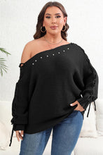 Load image into Gallery viewer, Plus Size One Shoulder Beaded Sweater
