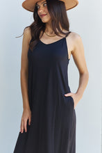 Load image into Gallery viewer, Ninexis Good Energy Full Size Cami Side Slit Maxi Dress in Black
