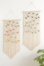 Load image into Gallery viewer, Contrast Leaf Fringe Macrame Wall Hanging
