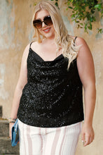 Load image into Gallery viewer, Plus Size Sequin Cowl Neck Cami
