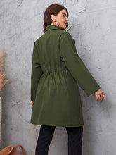 Load image into Gallery viewer, Plus Size Lapel Collar Roll-Tab Sleeve Trench Coat
