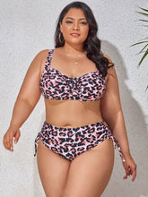 Load image into Gallery viewer, Plus Size Printed Drawstring Detail Bikini Set
